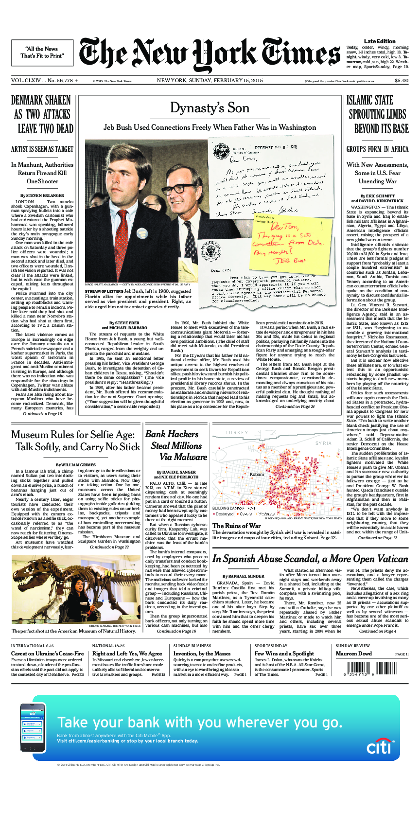 Prima-pagina-New-York-Times-del-2015-02-15