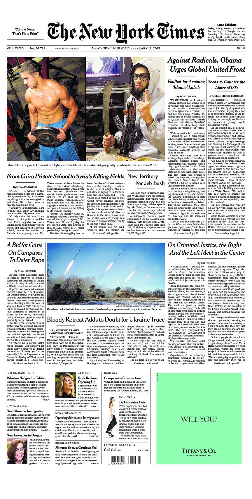 Prima-pagina-New-York-Times-del-2015-02-19