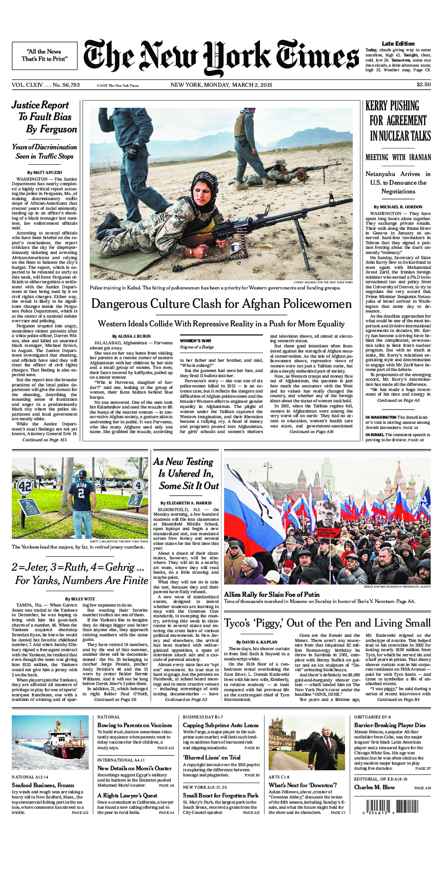 Prima-pagina-New-York-Times-del-2015-03-02