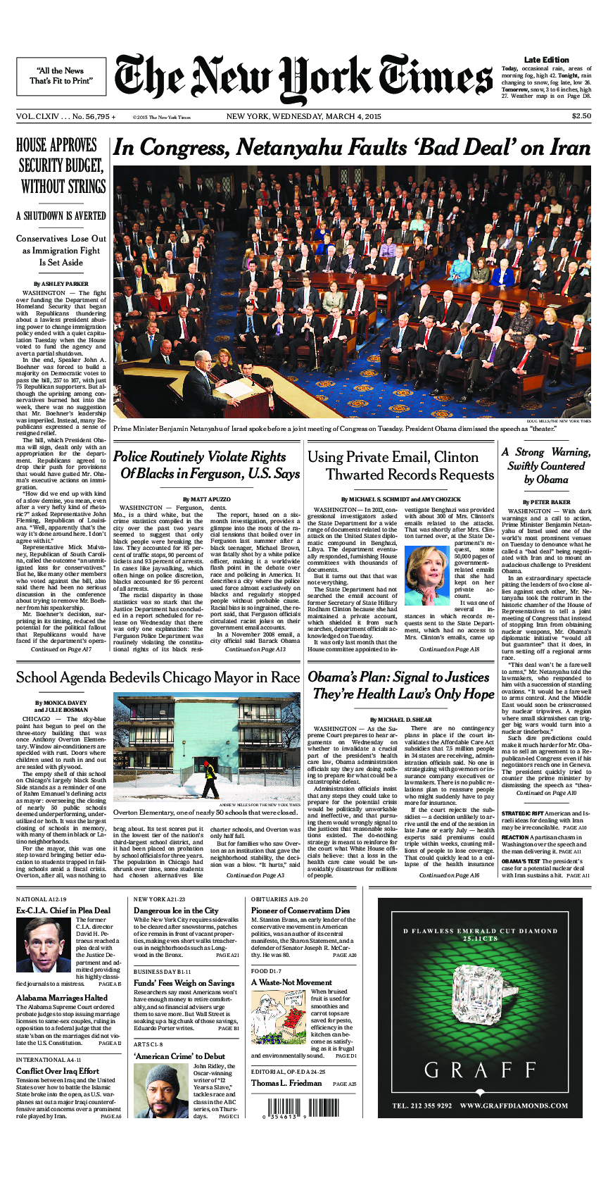 Prima-pagina-New-York-Times-del-2015-03-04