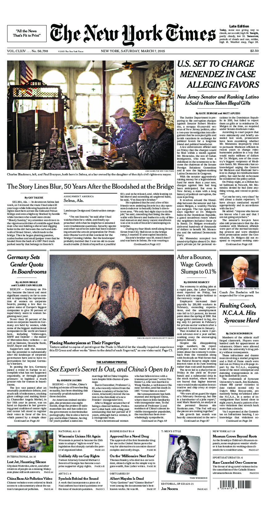 Prima-pagina-New-York-Times-del-2015-03-07