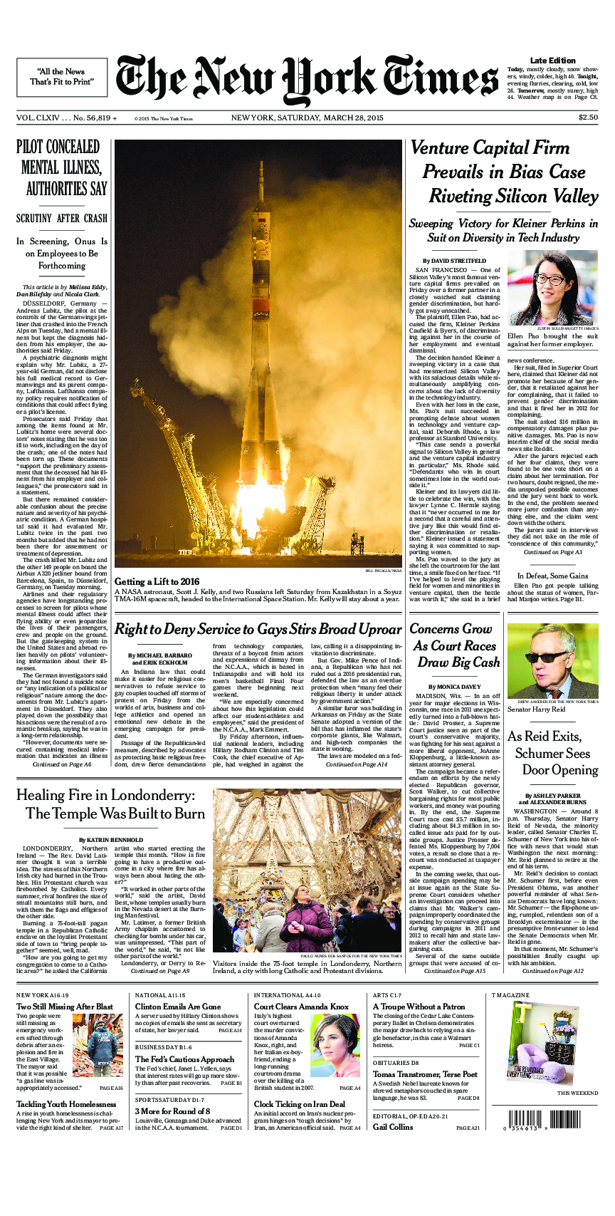 Prima-pagina-New-York-Times-del-2015-03-28