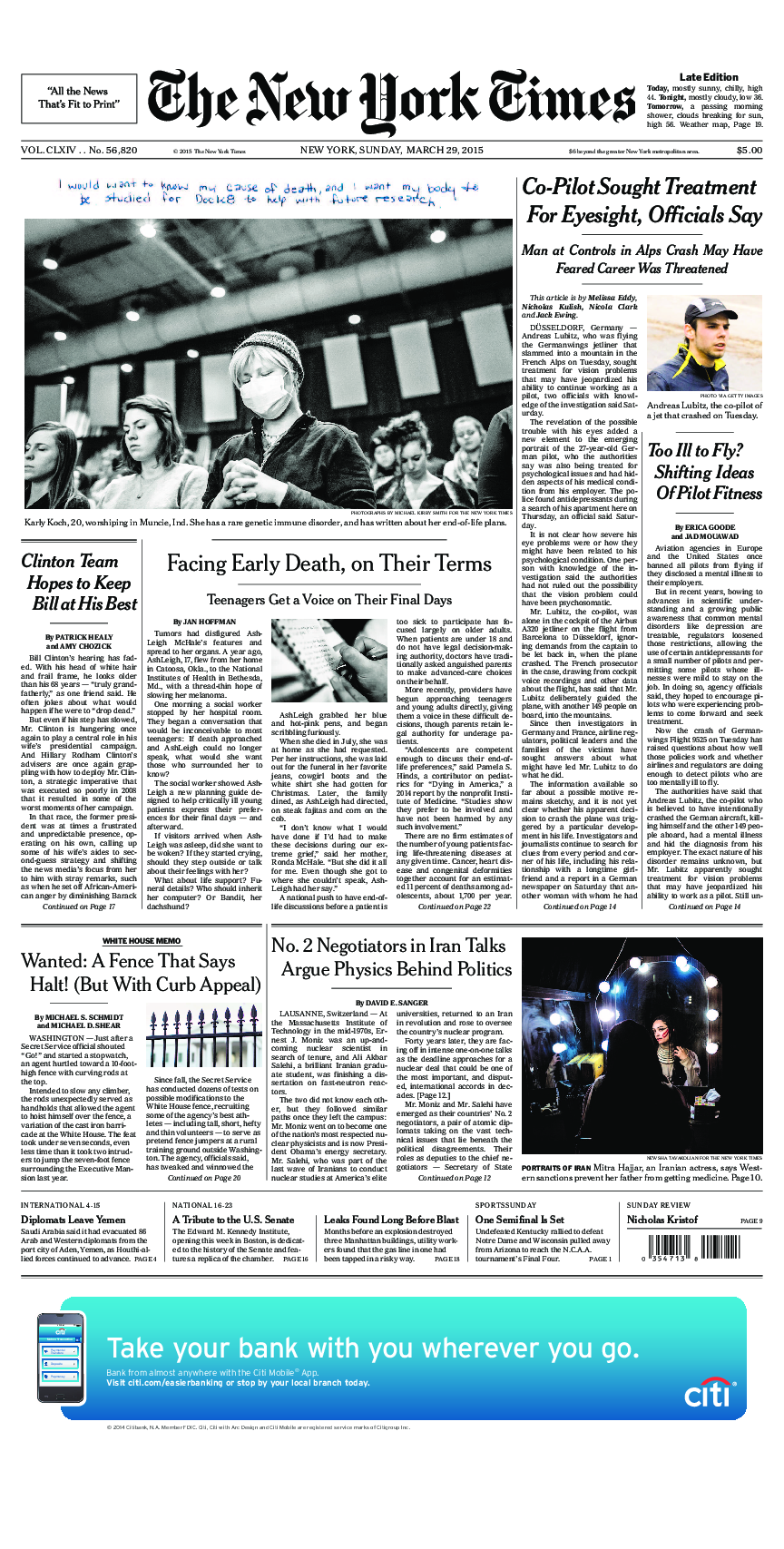 Prima-pagina-New-York-Times-del-2015-03-29