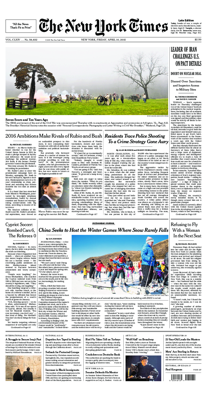 Prima-pagina-New-York-Times-del-2015-04-10