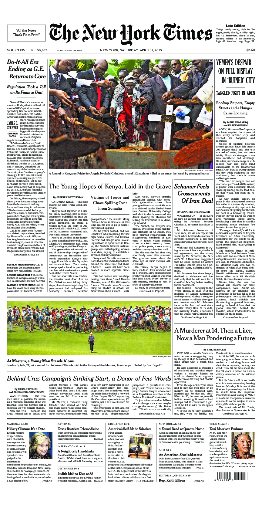 Prima-pagina-New-York-Times-del-2015-04-11