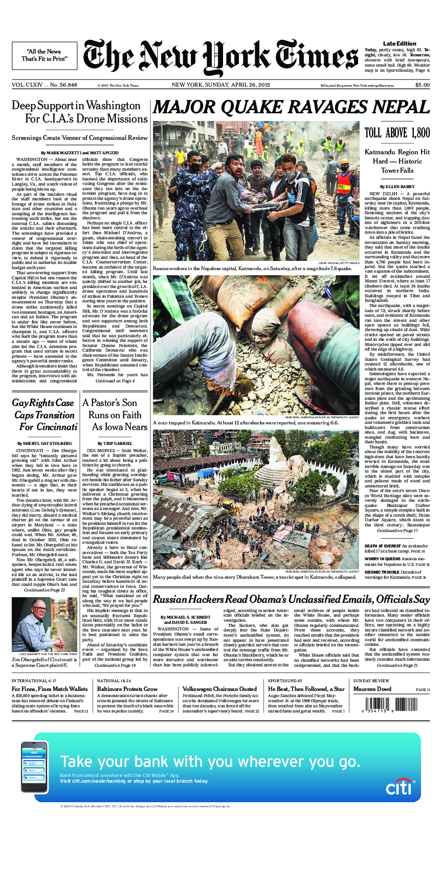 Prima-pagina-New-York-Times-del-2015-04-26