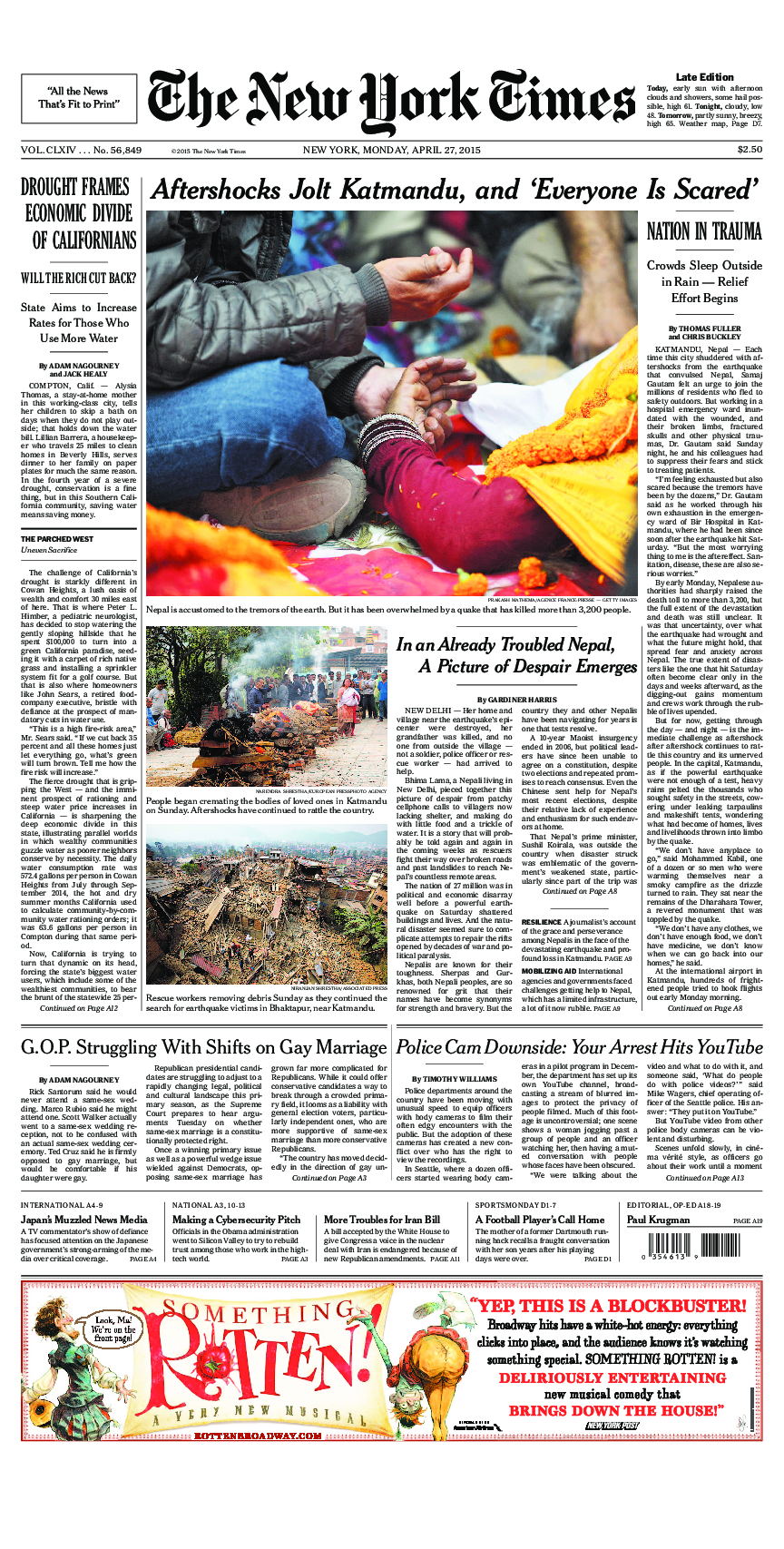 Prima-pagina-New-York-Times-del-2015-04-27