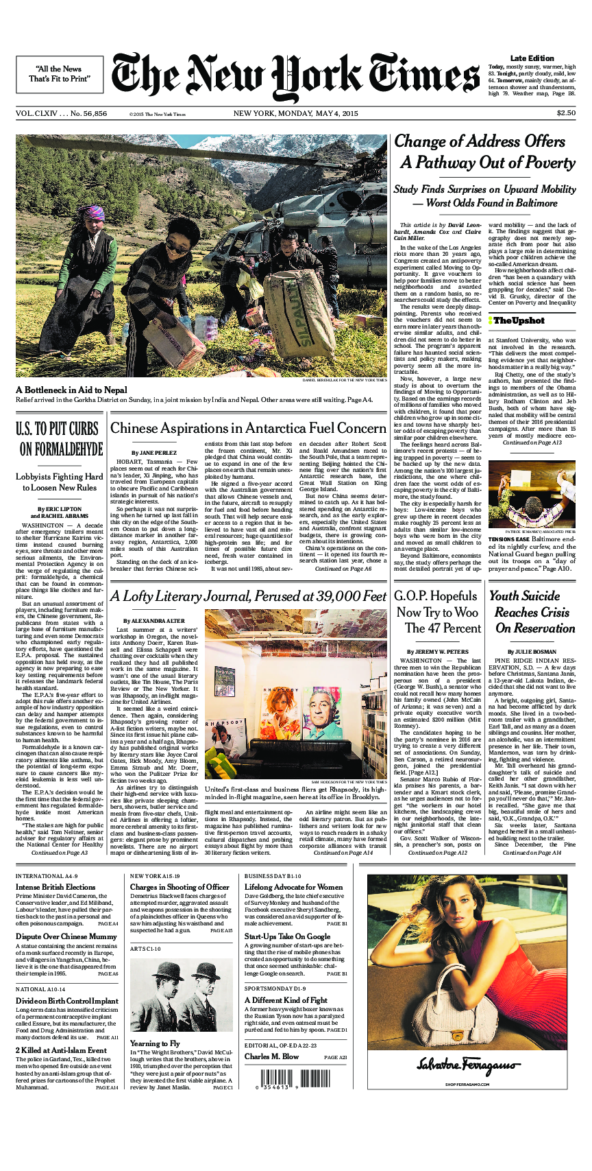 Prima-pagina-New-York-Times-del-2015-05-04