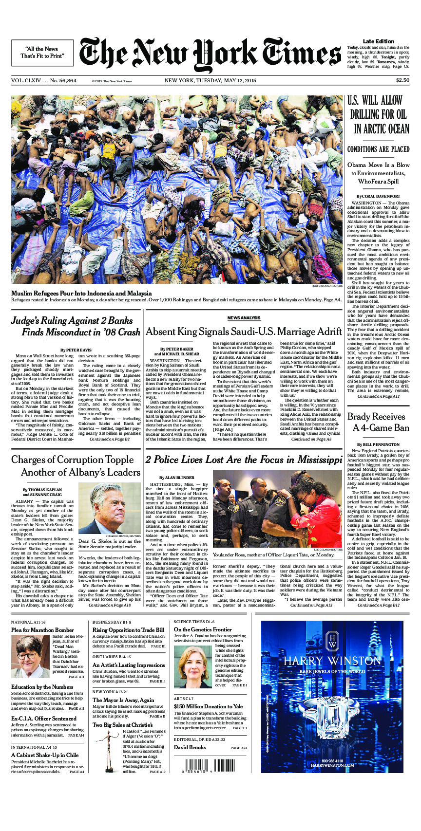 Prima-pagina-New-York-Times-del-2015-05-12