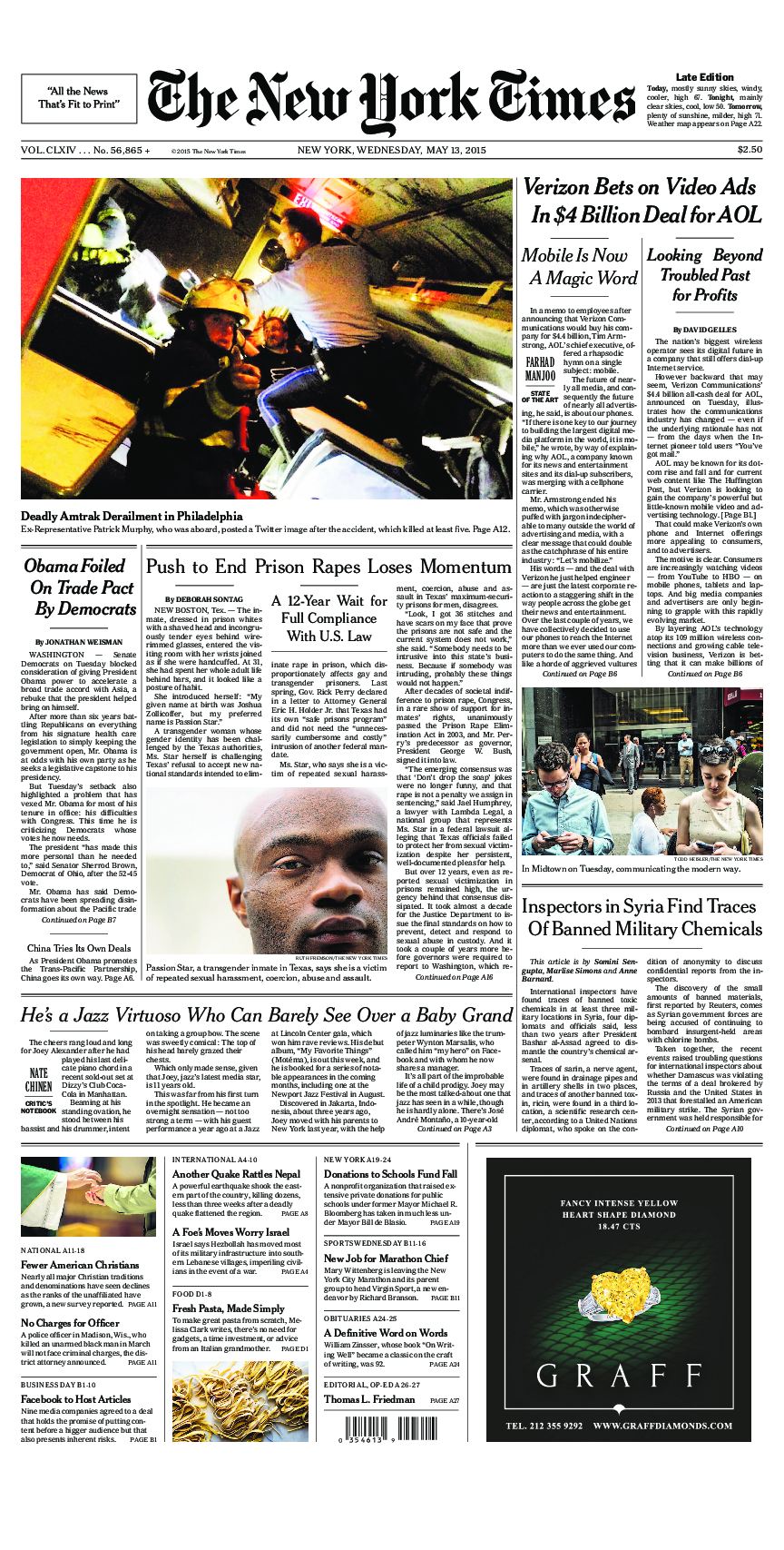 Prima-pagina-New-York-Times-del-2015-05-13