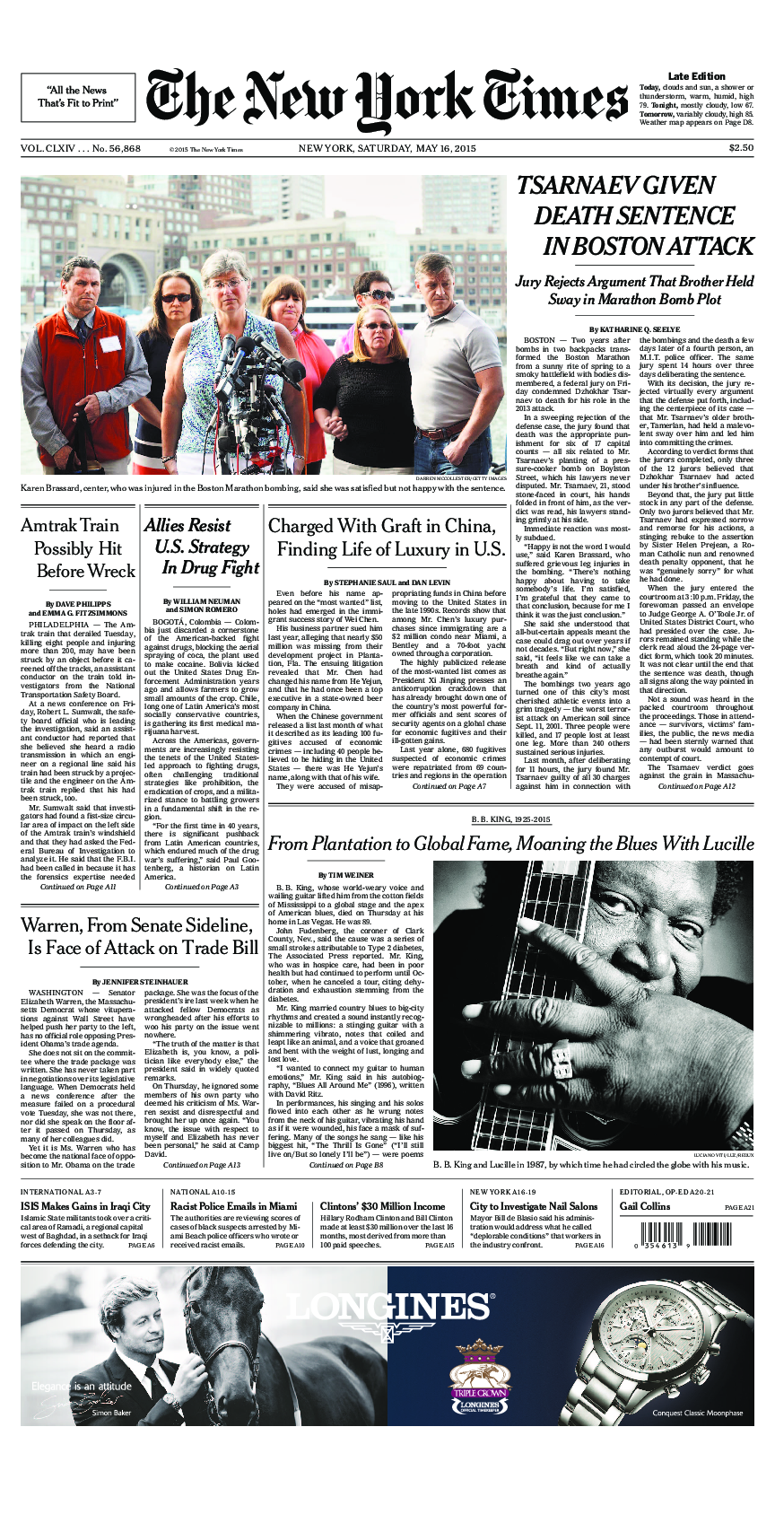 Prima-pagina-New-York-Times-del-2015-05-16