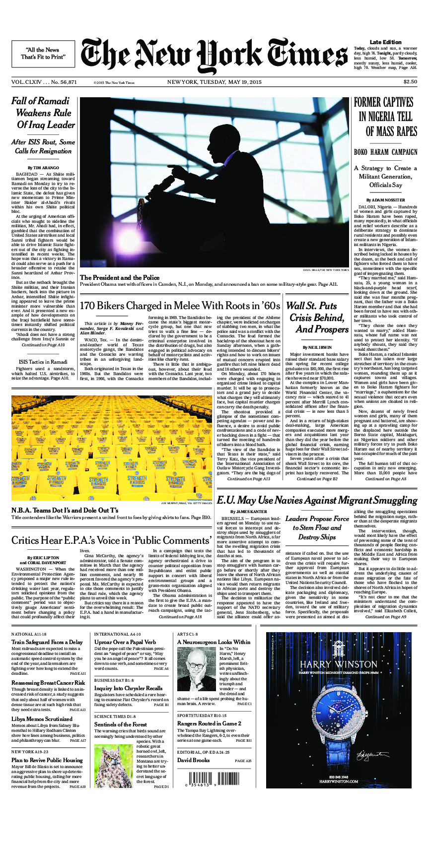 Prima-pagina-New-York-Times-del-2015-05-19