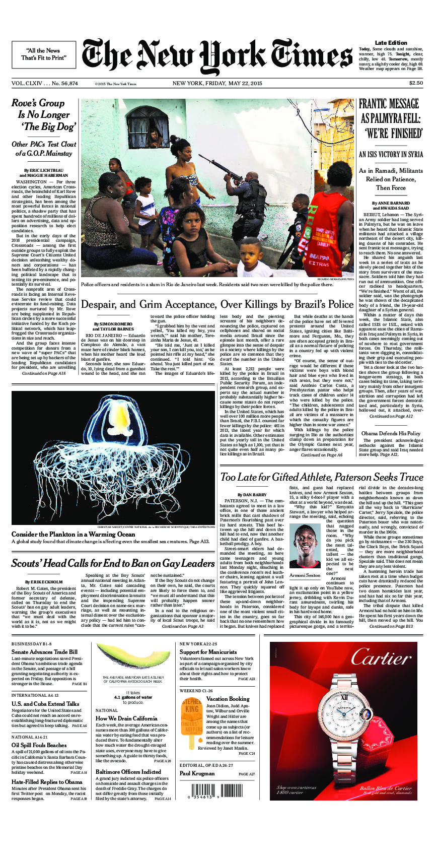 Prima-pagina-New-York-Times-del-2015-05-22