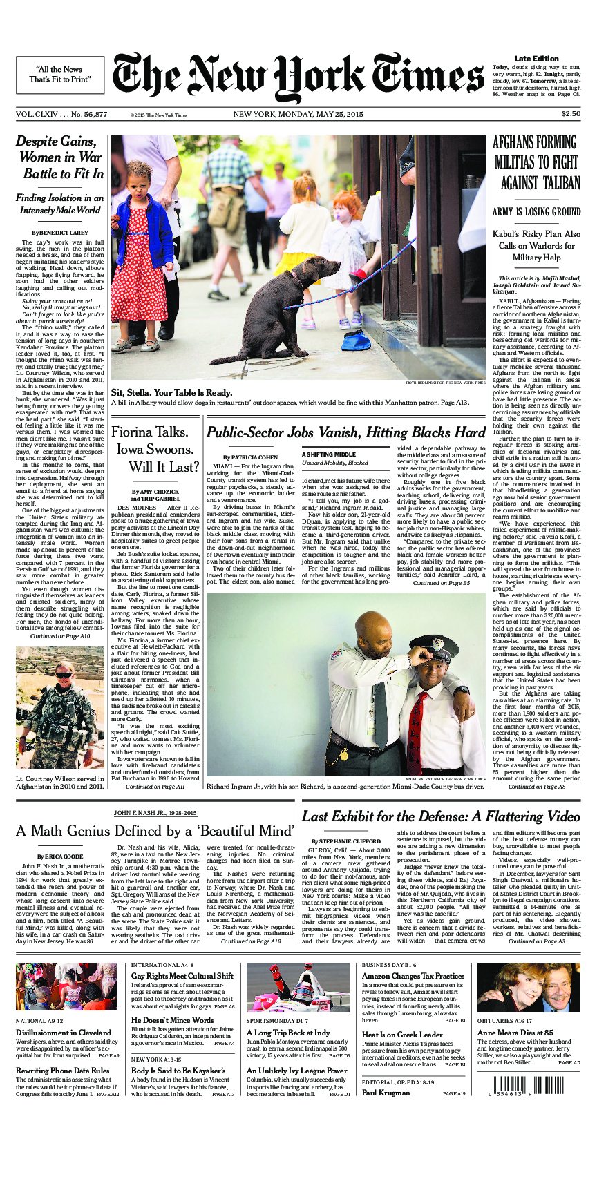 Prima-pagina-New-York-Times-del-2015-05-25