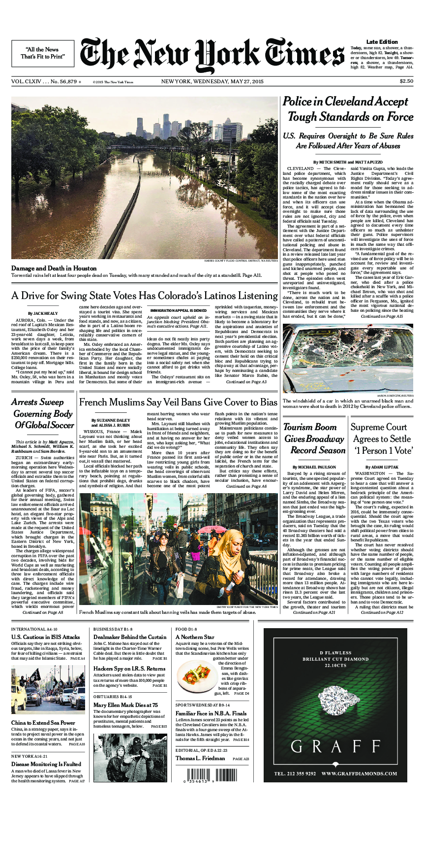 Prima-pagina-New-York-Times-del-2015-05-27