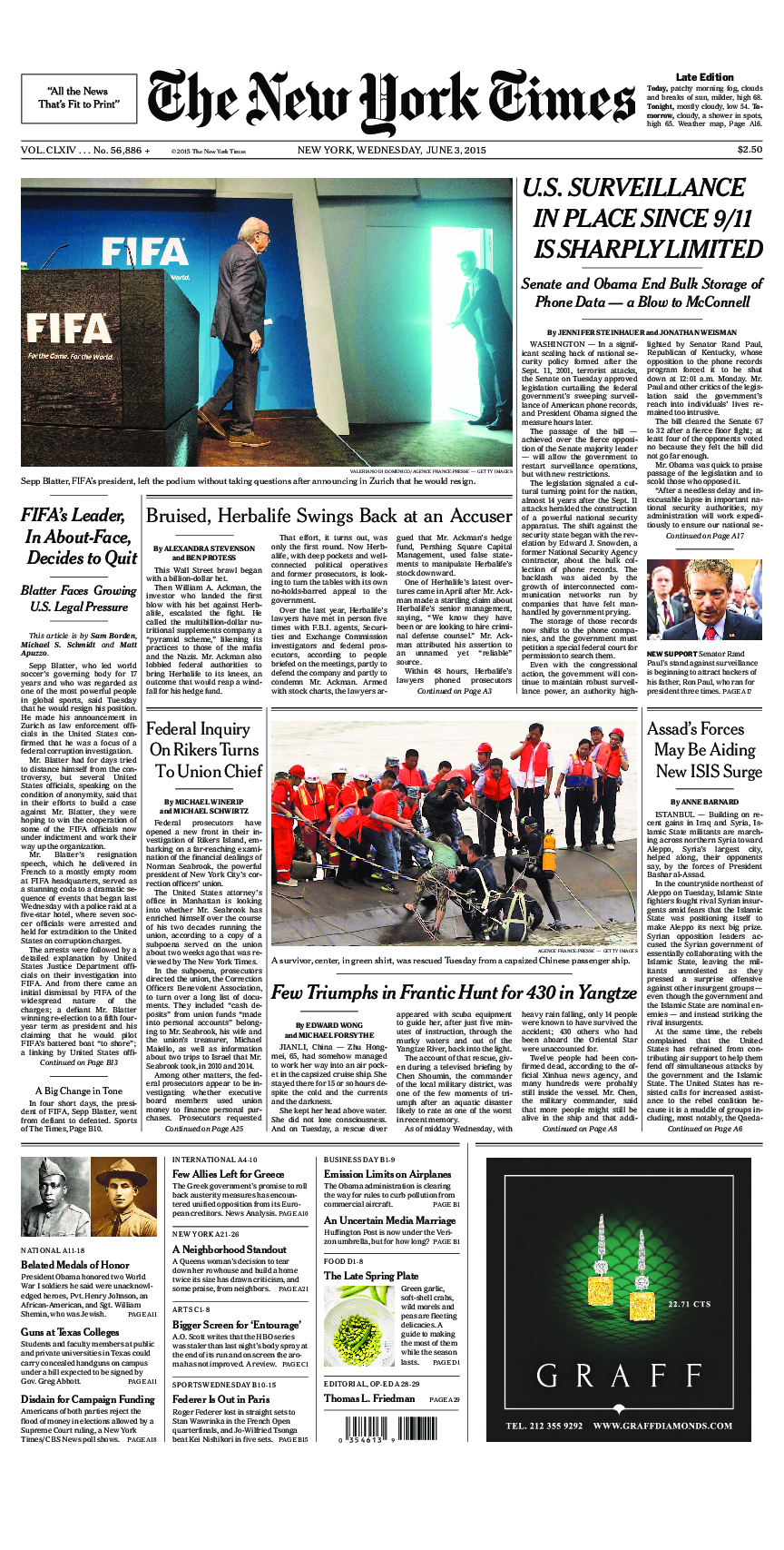 Prima-pagina-New-York-Times-del-2015-06-03