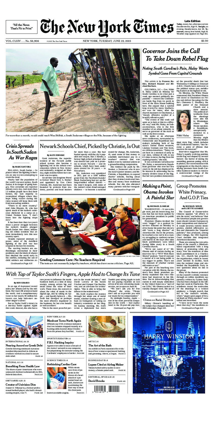 Prima-pagina-New-York-Times-del-2015-06-23