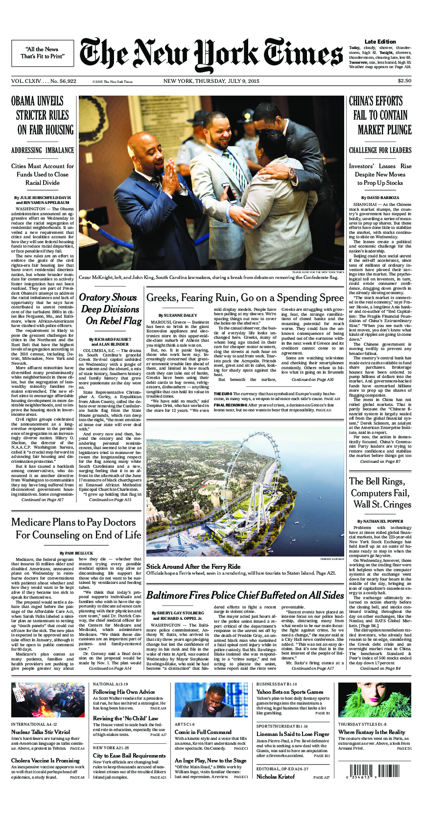 Prima-pagina-New-York-Times-del-2015-07-09