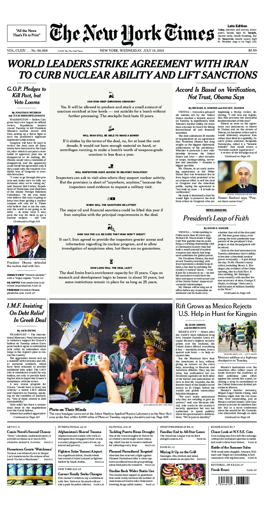 Prima-pagina-New-York-Times-del-2015-07-15