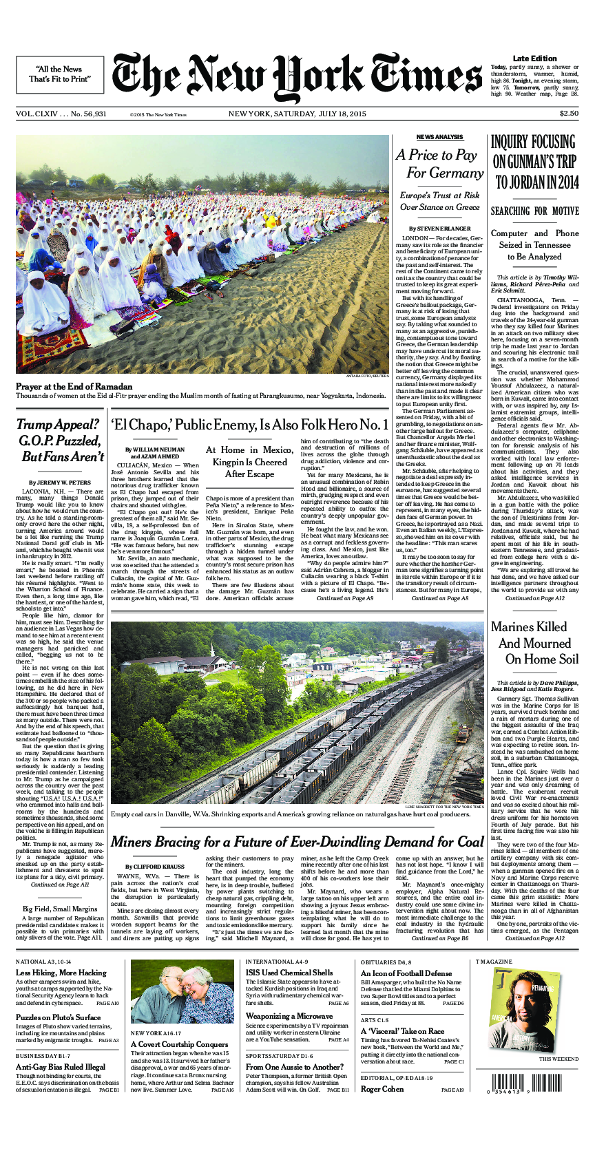 Prima-pagina-New-York-Times-del-2015-07-18