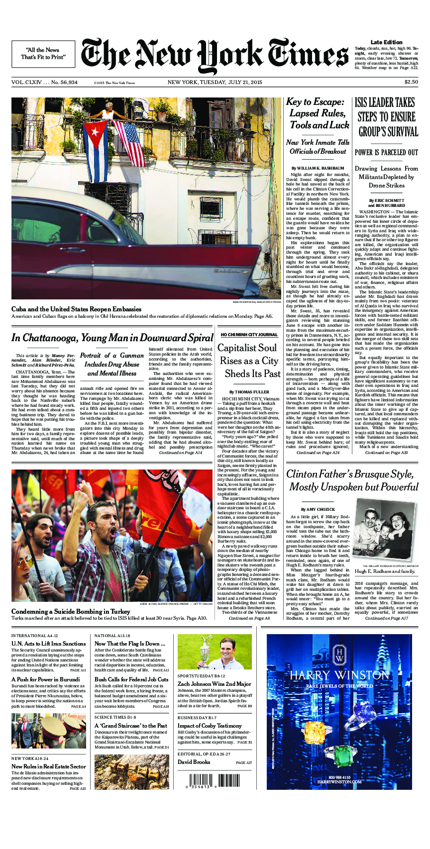 Prima-pagina-New-York-Times-del-2015-07-21