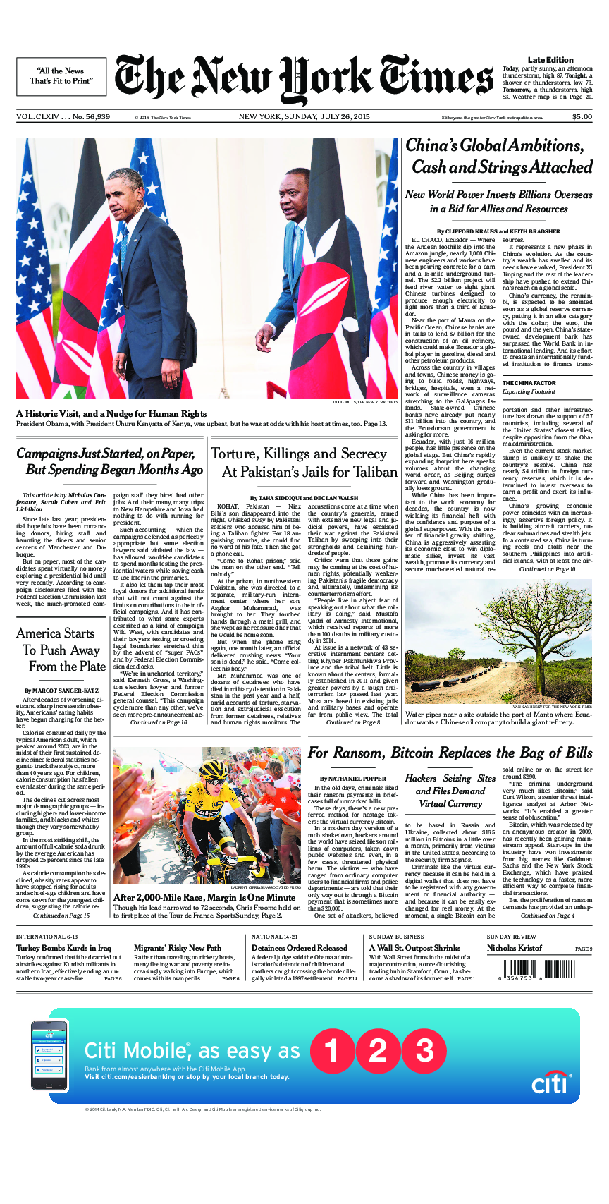 Prima-pagina-New-York-Times-del-2015-07-26