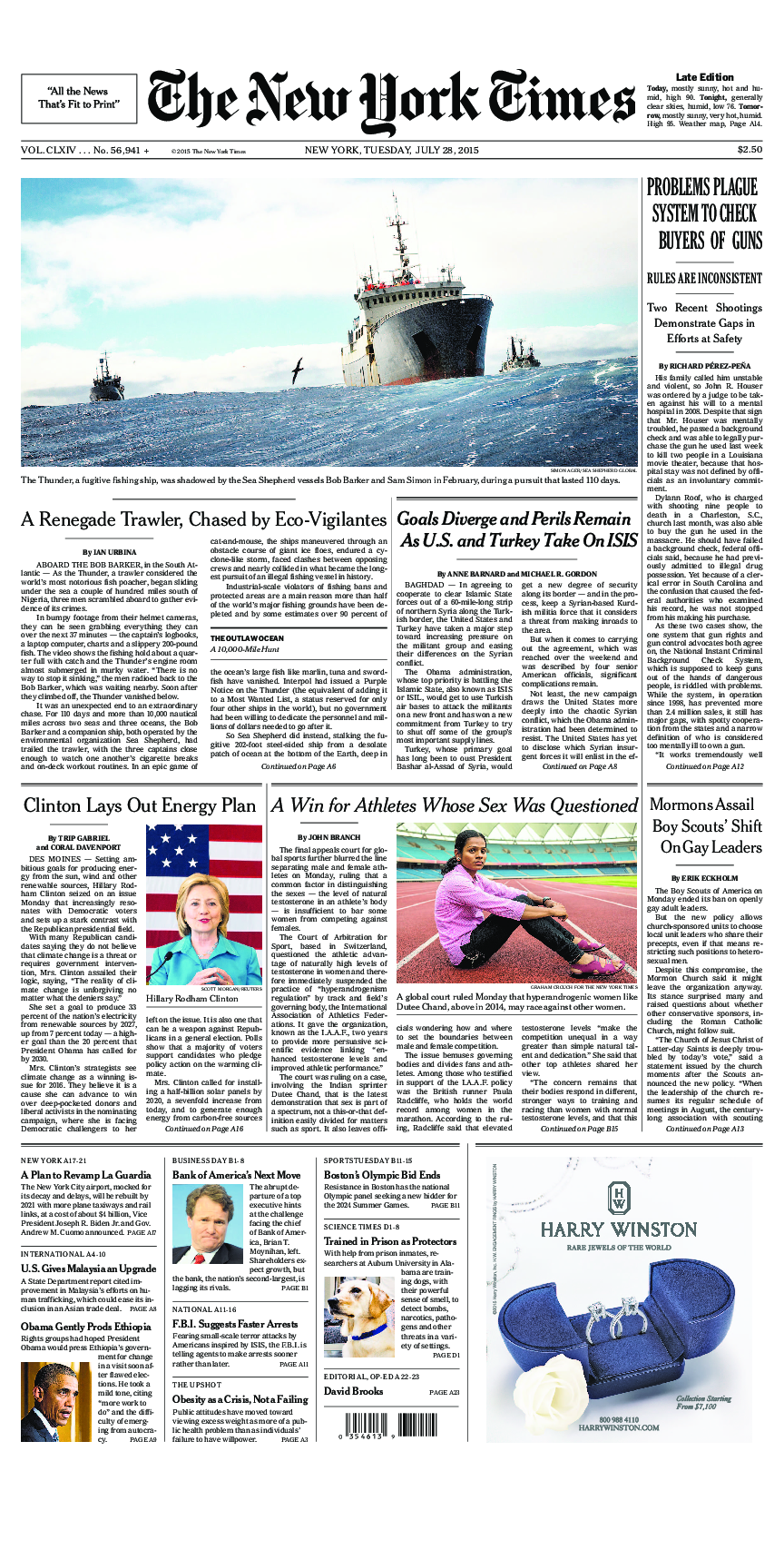 Prima-pagina-New-York-Times-del-2015-07-28