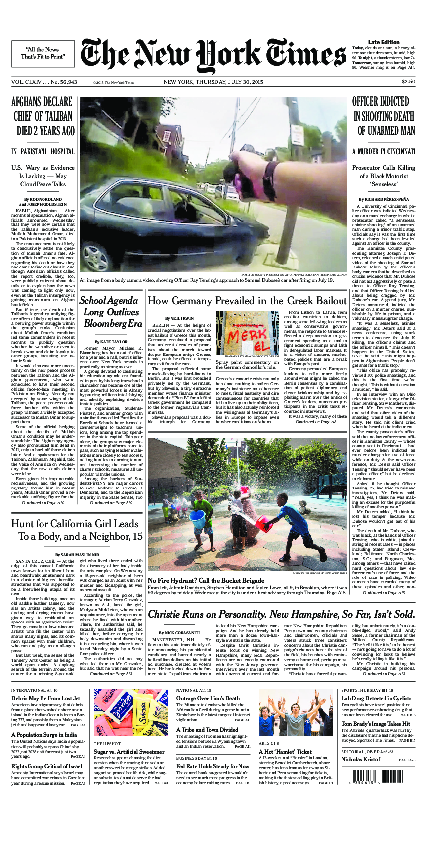 Prima-pagina-New-York-Times-del-2015-07-30