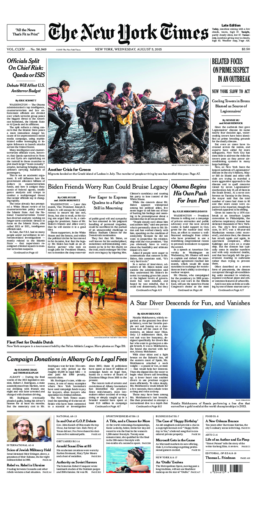 Prima-pagina-New-York-Times-del-2015-08-05