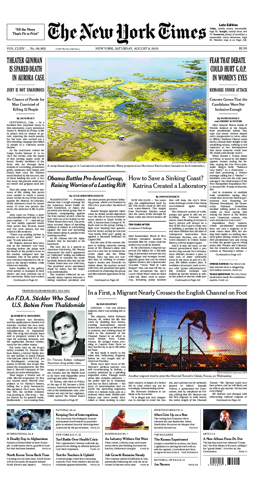 Prima-pagina-New-York-Times-del-2015-08-08