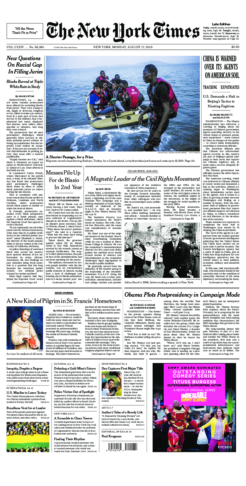 Prima-pagina-New-York-Times-del-2015-08-17