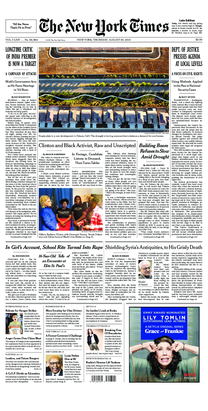 Prima-pagina-New-York-Times-del-2015-08-20