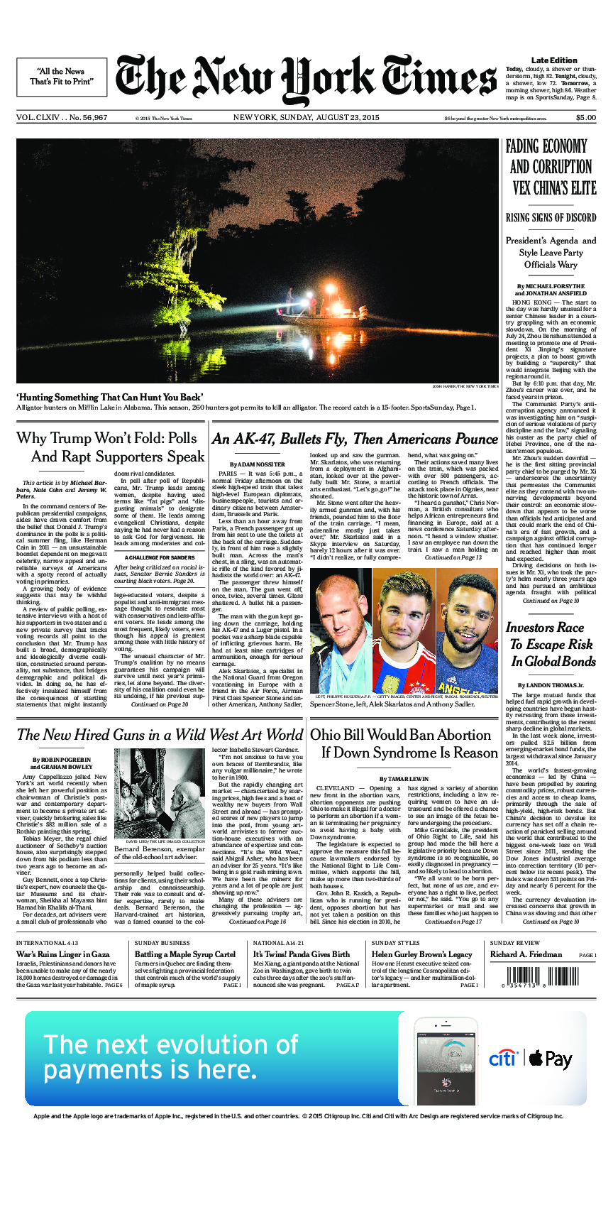 Prima-pagina-New-York-Times-del-2015-08-23