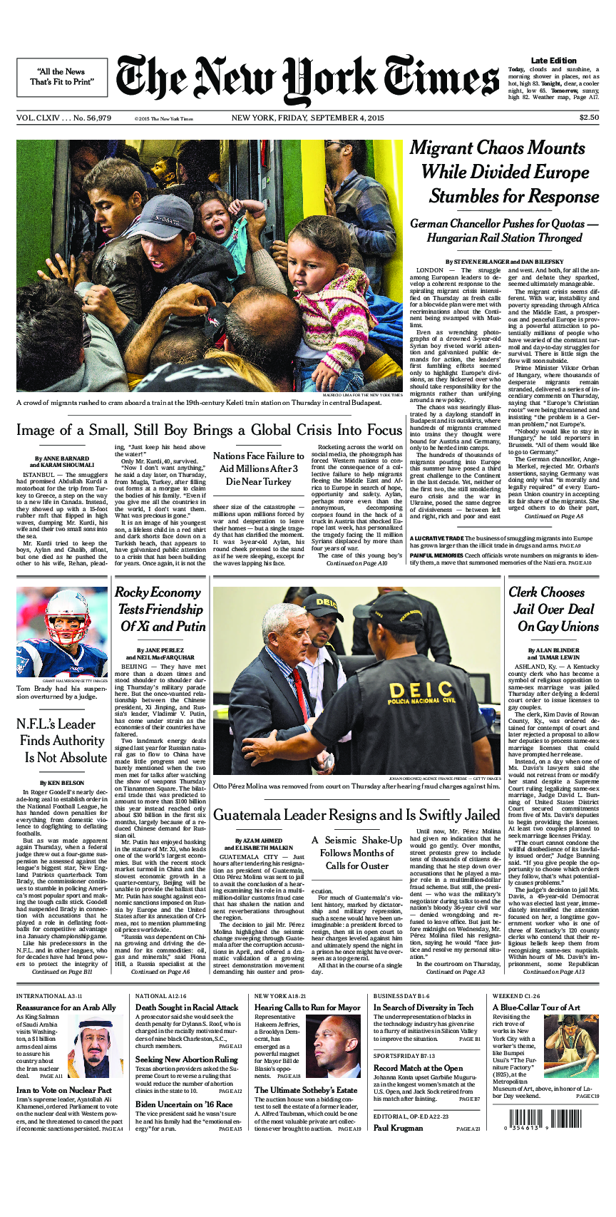 Prima-pagina-New-York-Times-del-2015-09-04