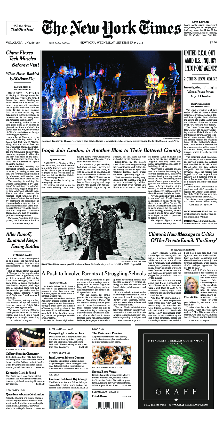 Prima-pagina-New-York-Times-del-2015-09-09