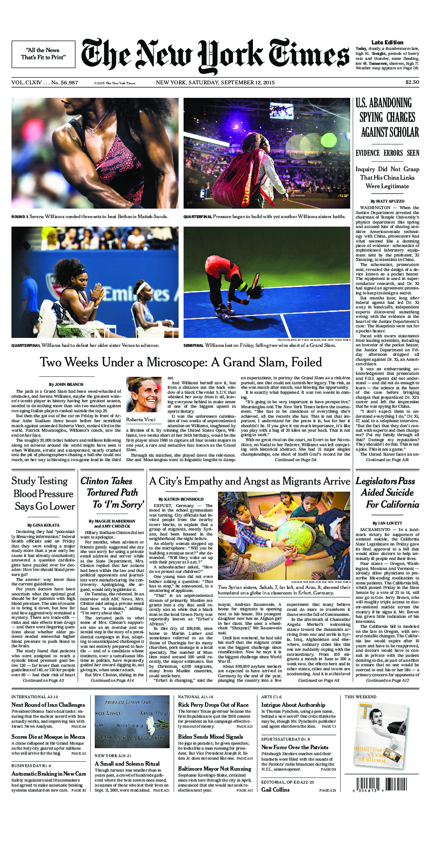 Prima-pagina-New-York-Times-del-2015-09-12