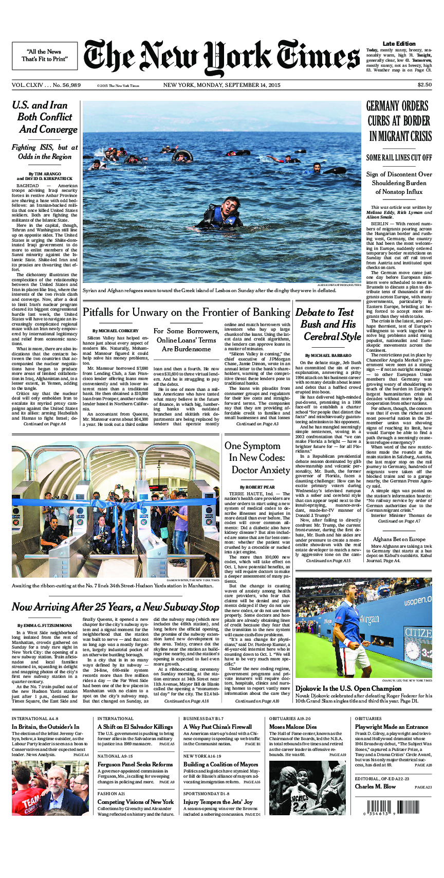 Prima-pagina-New-York-Times-del-2015-09-14