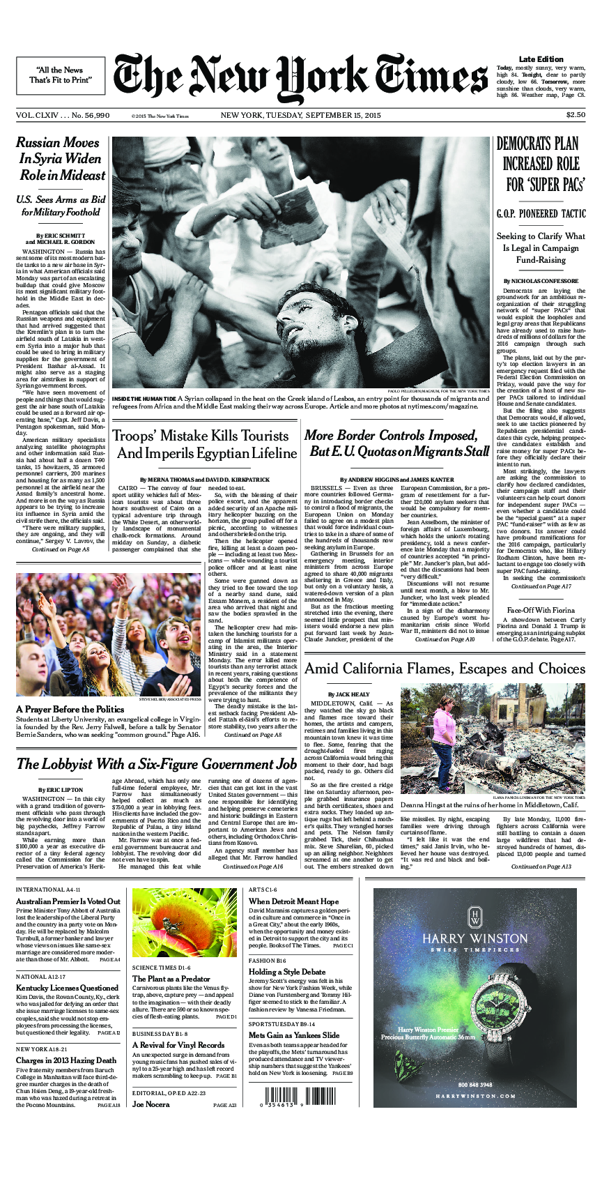 Prima-pagina-New-York-Times-del-2015-09-15