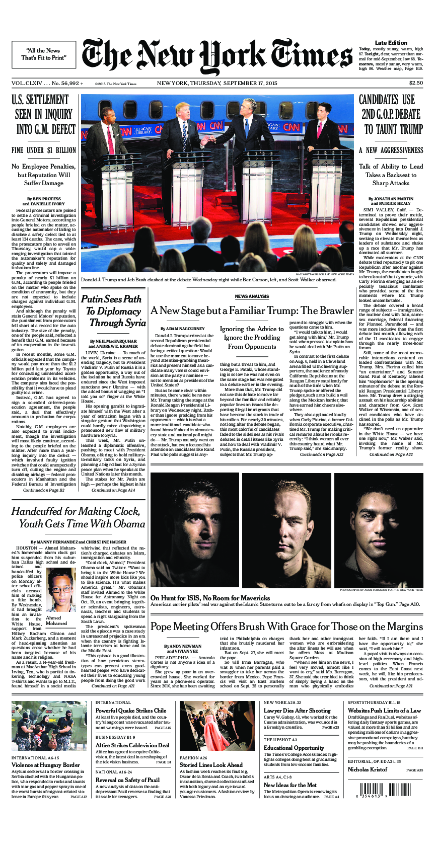 Prima-pagina-New-York-Times-del-2015-09-17