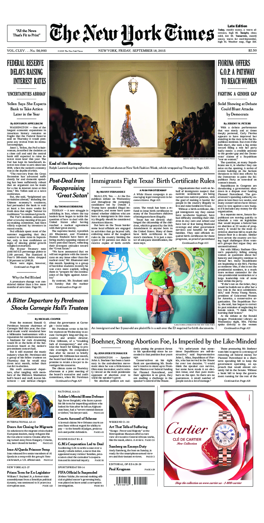 Prima-pagina-New-York-Times-del-2015-09-18