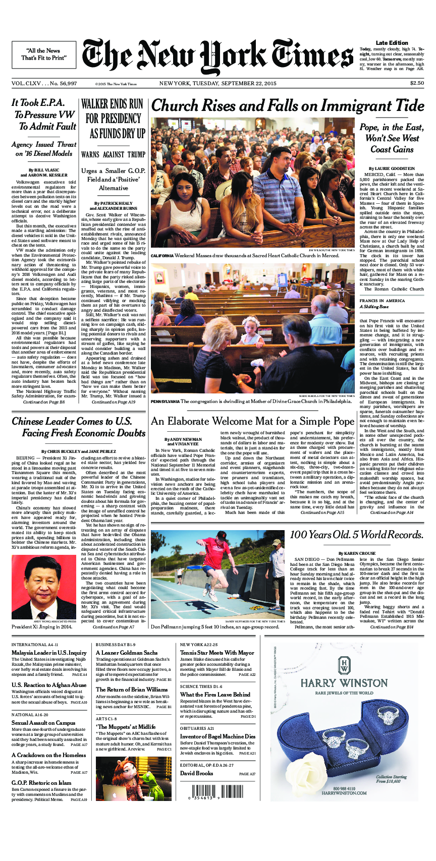 Prima-pagina-New-York-Times-del-2015-09-22