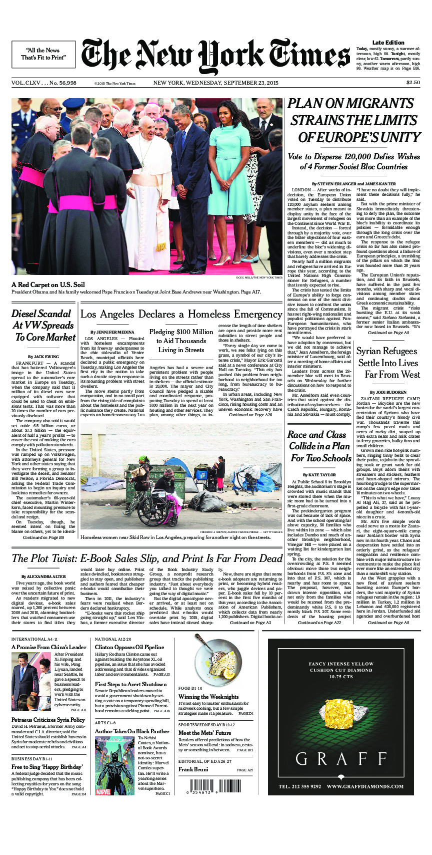 Prima-pagina-New-York-Times-del-2015-09-23