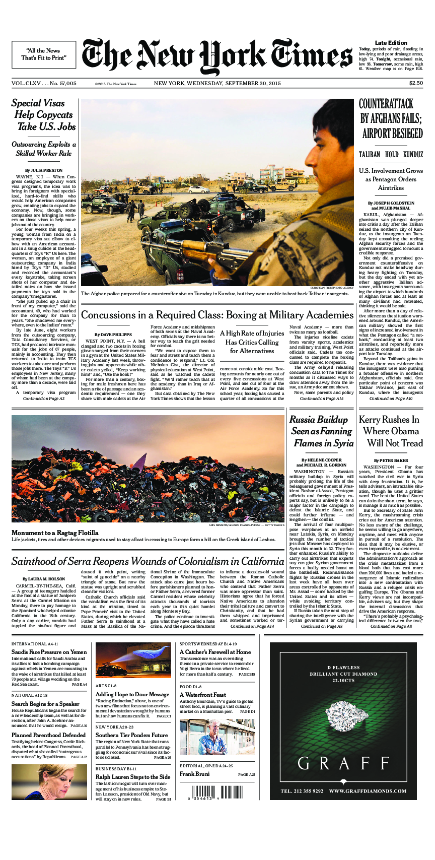 Prima-pagina-New-York-Times-del-2015-09-30