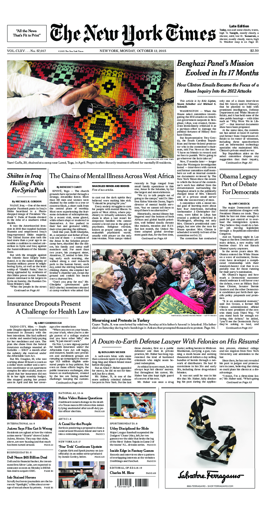 Prima-pagina-New-York-Times-del-2015-10-12