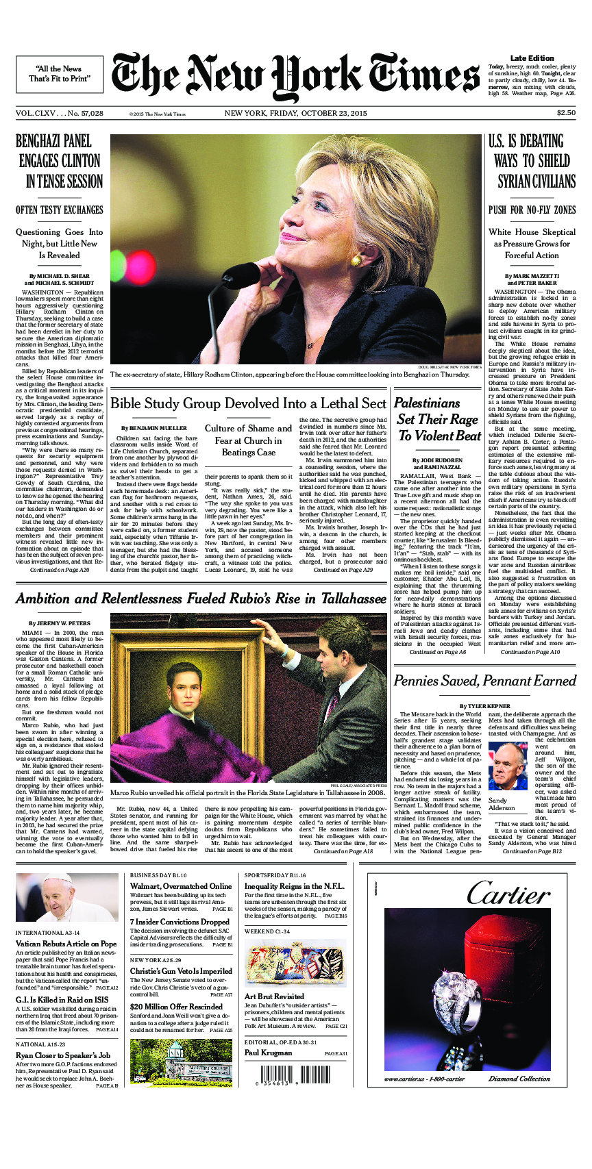 Prima-pagina-New-York-Times-del-2015-10-23