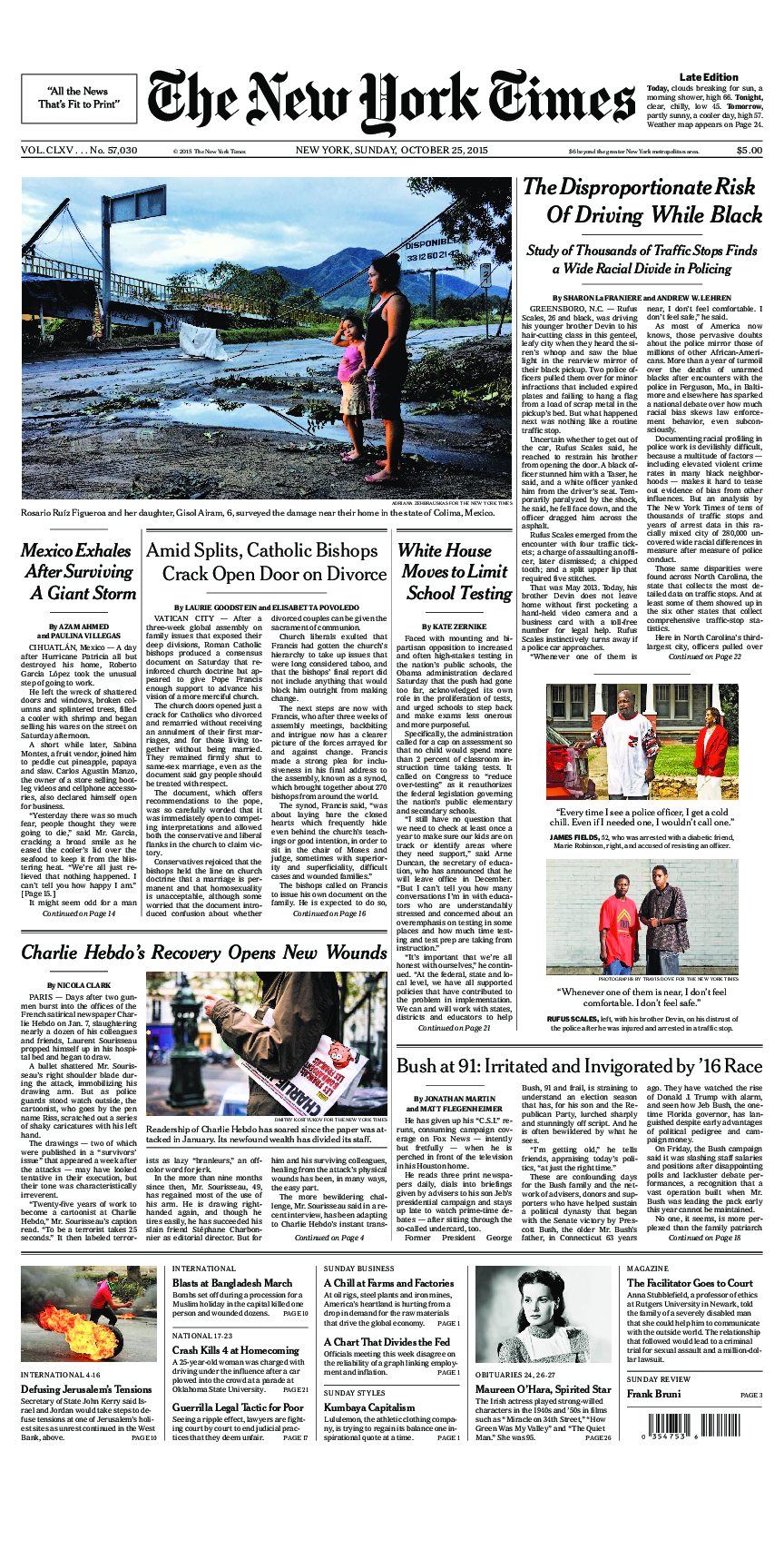 Prima-pagina-New-York-Times-del-2015-10-25