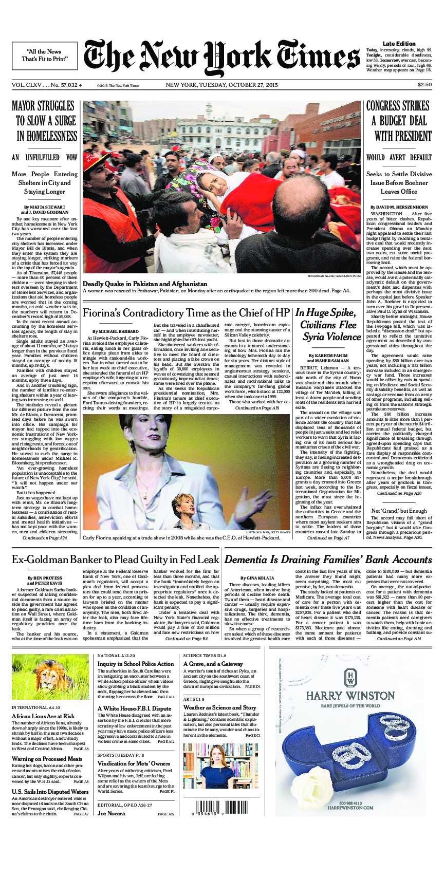 Prima-pagina-New-York-Times-del-2015-10-27