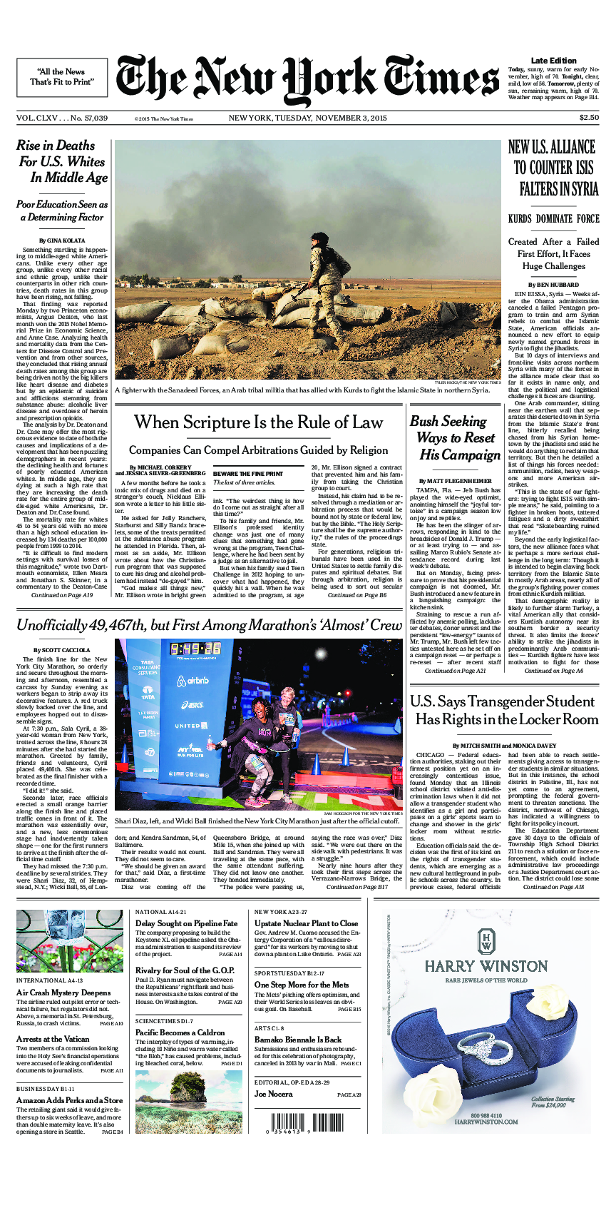 Prima-pagina-New-York-Times-del-2015-11-03