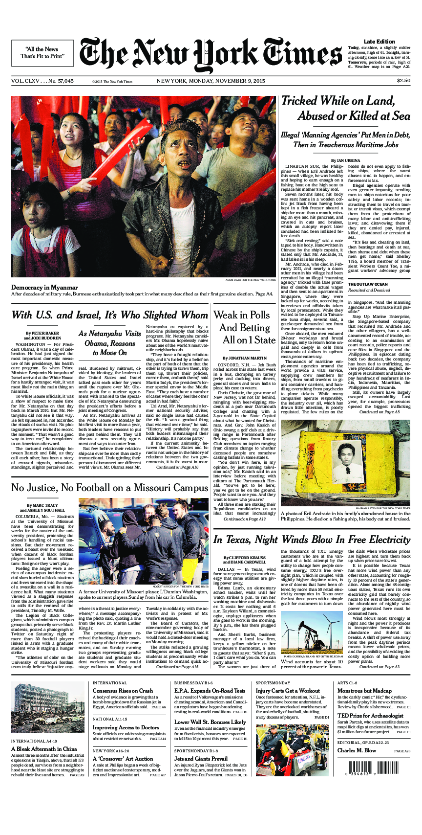 Prima-pagina-New-York-Times-del-2015-11-09