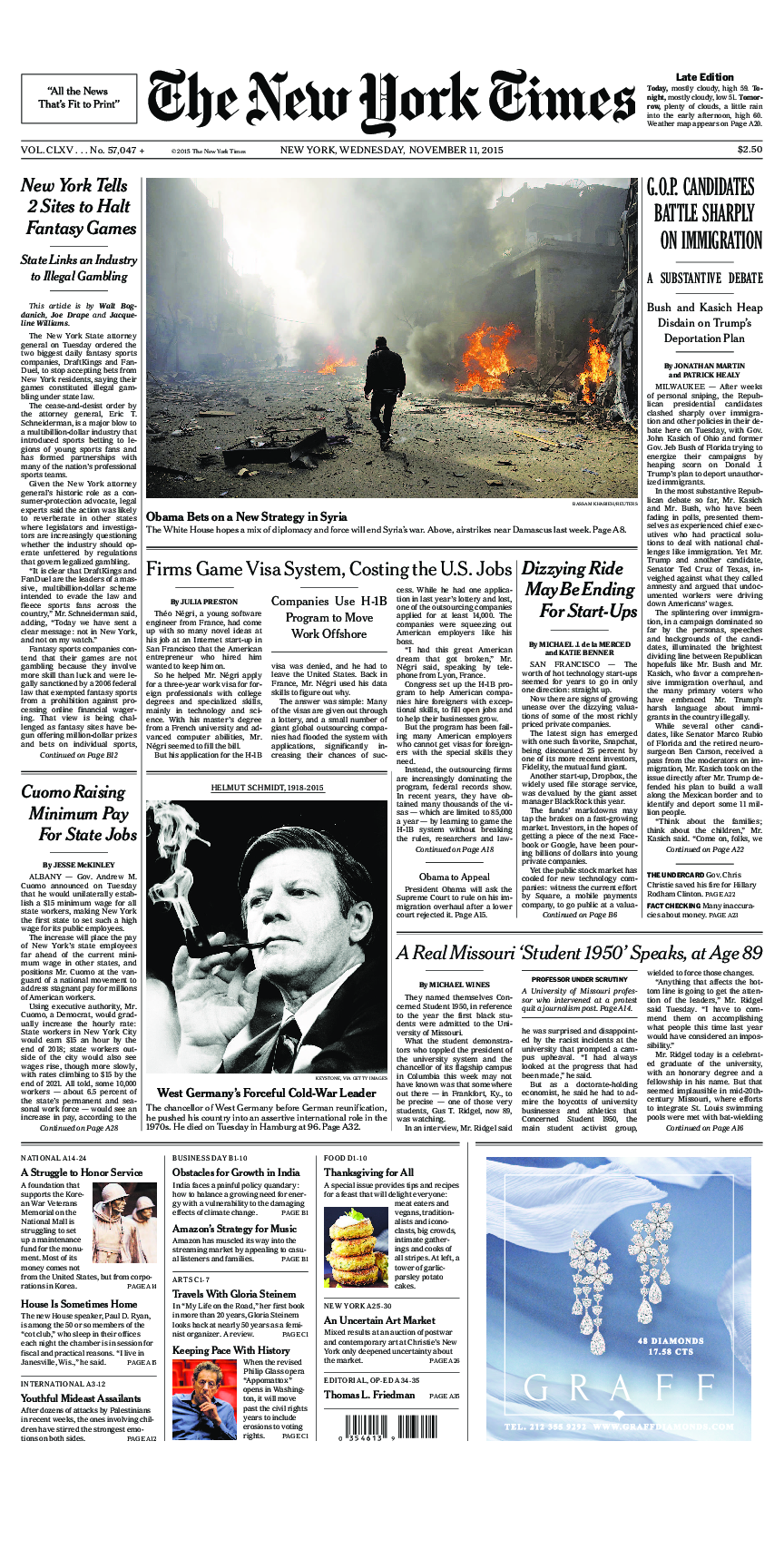 Prima-pagina-New-York-Times-del-2015-11-11